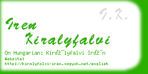 iren kiralyfalvi business card